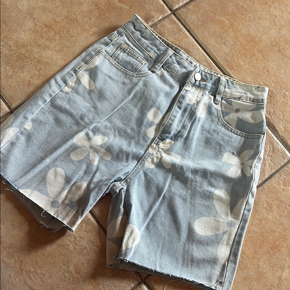 Floral Denim Women's Shorts